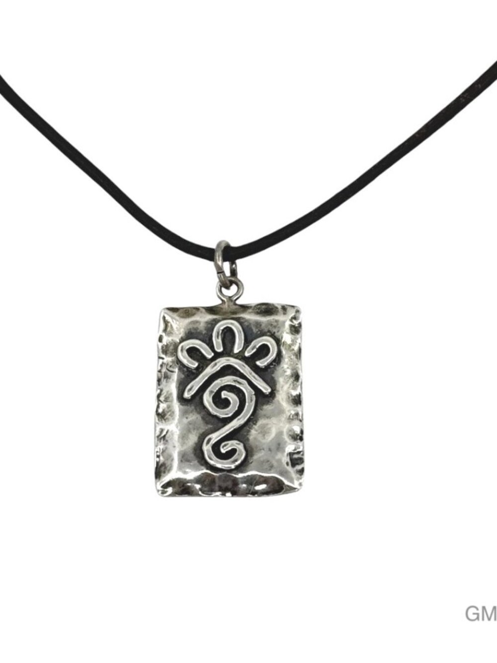 GGIII Mexican sterling silver pendant leather cord necklace - GM307